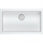 Zlewozmywak GraniteQ LOGAN 110 zlewozmywak snow white 76x44x23,5 cm 1-komorowy podwieszany z syfonem manualnym stal szlachetna (HQD7644U1_BS_U-QDR) | HQD7644U1_BS_U-QDR | 5905505500015