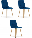 Leobert Krzesło upholstered dining chair KARA navy velvet for the living room x3 | HURT_5903332093069 | 5903332093069
