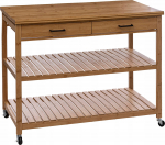 5five Wyspa kuchenna na k&oacute;łkach, bambus, 108 x 60 x 90 cm | 3560231651299 | 3560231651299