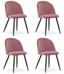 Leobert Krzesło BELLO - aksamit ciemny r&oacute;ż / nogi czarne x 4 | model_3838_4-BELLO-ROMX37 | 5903332072835