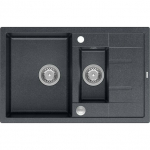 Zlewozmywak GraniteQ MORGAN 156 zlewozmywak black diamond z syfonem Push To Open okrągły 1,5-komorowy z/o / stal szlachetna | HB8224U8-BS_P2O-QDR | 5904310997249