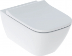 Miska WC Geberit Geberit Smyle Square Zestaw wiszącej miski WC, lejowa, B35.5cm, H37.5cm, T54cm, ukryte mocowania, Rimfree, z deską sedesową, mocowanie od g&oacute;ry, z wypinanymi zawiasami, zachodząca pokrywa deski sedesowej, Duroplast [6] | 19500.683.00. ...
