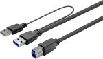 Kabel USB VivoLink USB-A - USB-A 5 m Czarny (PROUSB3AB5C-DUAL) | PROUSB3AB5C-DUAL | 5715063196083