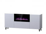PAFOS chest of drawers with electric fireplace 180x42x82 cm white matt | PAFOS KOM+K BI | 5903815006838