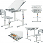 Mozos Biurko dziecięce krzesło z regulacją (DC-SET-GREY) | DC-SET-GREY | 5903738182947