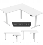Biurko Huzaro Gamingowe narożne elektryczne Hero 9.5 White 160 cm (HZ-HERO 9.5 WHITE) | HZ-HERO 9.5 WHITE | 5903796019643