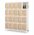 Jan Nowak Szafa ze schowkami ROBERT, 1360 x 1720 x 450 mm, Eco Design: biała/dąb sonoma | 5907367500509 | 5907367500509