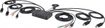 Przełącznik StarTech KVM 2-Port DP Switch 4K USB + Audio | C2-DD46-UA2-CBL-KVM | 0065030899215