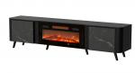 Cama RTV cabinet Volare 200 x 39 x 49 cm black/san sebastian + fireplace | VOLARE 410053 | 5903815009808