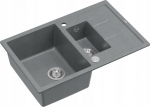 Zlewozmywak GraniteQ MORGAN 156 zlewozmywak silver stone z syfonem Push To Open okrągły 1,5-komorowy z/o / stal szlachetna | brak | 5904310997256