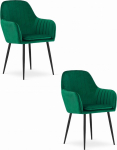 Leobert Krzesło LUGO - aksamit zielony / nogi czarne x 2 | model_3634_2-LUGO-MATY13 | 5903332064670
