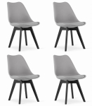Fromm & Starck Komplet 4szt krzesło skandynawskie szare / nogi czarne | 5903332068951 | 5903332068951