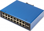 Switch Digitus Przemysłowy 16+2 portowy zarządzany Gigabit Ethernet PoE L2 (DN-651159) | DN-651159 | 4016032490234