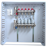 Heating Manifold 5 Loops with Thermal Actuators NC AC230V and Flow Meters | HT260409 | 9990000260409