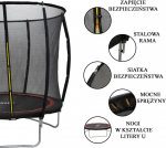 Dunlop TRAMPOLINA DUNLOP PREMIUM Z SIATKĄ WEWNETRZNĄ fi244cm | 8711252475486 | 8711252475486