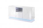 QIU 2D1K chest of drawers 150x41.5x75 cm glossy white/glossy white | QIU KOM2D1K BI | 5903815007453