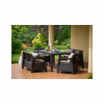 Allibert Zestaw mebli ogrodowych CORFU II FIESTA - grafitowy | 223216 | 3253929123047