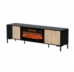 Cama RTV Cabinet MERCI 180 x 40 x 53.5 cm black/oak artisan + fireplace | MERCI 400011+k | 5903815009587