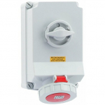 Bals BALS CEE Stikkontakt H6 400V 32A 5 polet, r&oslash;d bredde x h&oslash;jde 118x225 mm, top og bund 2xM25 forniklet IP67, polyamid | 4024941160452 | 4024941160452
