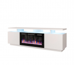 RTV EVA cabinet with electric fireplace 180x40x52 cm white/gloss white | EVA+KOM BI/BI | 5903815007385