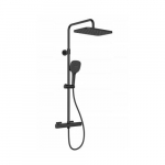 Zestaw prysznicowy KFA 5756-910-81 / KFA / MALAGA /  DESZCZOWNIA Z BATERIĄ TERMOSTAT NATRYSKOWĄ ŚCIANNA, BLACK / | 5907571570411 | 5907571570411