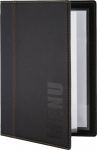 Securit Menu Kortholder A5 25x19 cm Trendy viser 4 A5 sider L&aelig;deromslag Sort,10 stk/krt | 8717624248818 | 8717624248818