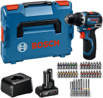 Wiertarko-wkrętarka Bosch Powertools Wiertarko-wkrętarka akumulatorowa GSR 12V-32 Professional, 12Volt (niebieski/czarny, akumulator litowo-jonowy 2,0Ah + 4,0Ah, 40-częściowy zestaw akcesori&oacute;w, L-BOXX) (06019N7005) | 06019N7005 | 4053423342895
