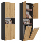 Topeshop NEL 2K DK ANT/ART KP bathroom storage cabinet Graphite, Oak | M-MP-SL-NEL-2K/DK-ANTA | 5904507207052