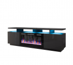 RTV EVA cabinet with electric fireplace 180x40x52 cm graphite/glossy graphite | EVA+KOM GR/GR | 5903815007408