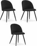 Leobert Krzesło BELLO - aksamit czarne / nogi czarne x 3 | model_3387_3-BELLO-ROMX37 | 5903332072620