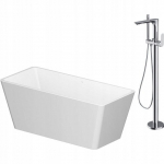 Wanna Cersanit SET B723: Wanna wolnostojąca prostokątna CREA 162x72 z baterią wolnostojącą CREA chrom (S601-142) | S601-142 | 5901771078913