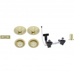 Piederumi BLANCO Waste fitting set 2x3,5'' InFino Pop Up Control Satin Gold, double bowl | 207443 | 4020684831604