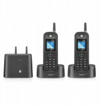 Telefon stacjonarny Motorola bezprzewodowy dalekiego zasięgu zestaw 2 szt O202 czarny | 5055374717981 | 5055374717981
