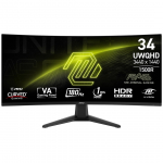 LCD Monitor|MSI|MAG 346CQ|34"|Gaming/Curved|Panel VA|3440x1440|16:9|180 Hz|1 ms|MAG346CQ | MAG 346CQ | 4711377264631