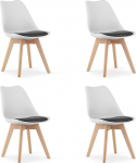 Leobert Zestaw komplet krzeseł biało czarne drewniane nogi 4szt | model_3784_4-MARK-ATTY16 | 5903332069187