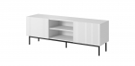 PAFOS RTV cabinet on black steel frame 150x40x60 cm white matt | PAFOS TV15+S BI | 5903815007125