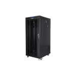 Standing rack cabinet 19 inches 27U 800x1200 black LCD glass door FLAT PACK | FF01-8227-12BL | 5901969438017