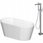 Wanna Cersanit SET B722: Wanna wolnostojąca owalna CREA 160x75 z baterią wolnostojącą CREA chrom (S601-141) | S601-141 | 5901771078906
