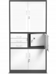 Diablo Chairs Aktenschrank mit Schubladen und Tresor FILIP II, 900 x 1850 x 400 mm, anthrazit-wei&szlig; | 5902560335392 | 5902560335392