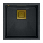 Zlewozmywak Quadron DAVID 40 GraniteQ black diamond/elementy złote | 39221000 | 5904310991322