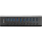 HUB USB Lindy 10 Port USB 3.0 Hub z włącznikami/wyłącznikami | 43370 | 4002888433709
