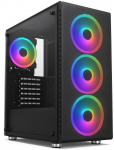 1stCOOL RAINBOW 4, skrinka ATX, zdroj 650W 88+, 4x RGB ventil&aacute;tor, USB3, čierna | ML-RAINBOW4-RGB-650 | 8594192891772
