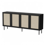 JUTA 4D chest of drawers 4D 200x39,5x90 black + linol calabria | JUTA 301151 | 5903815008689