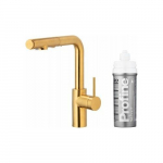 Bateria kuchenna KFA DUERO PURE BASIC PULL-OUT BATERIA KUCHENNA Z FUNKCJĄ FILTRACJI WODY I WYCIĄGANĄ WYLEWKĄ + ZESTAW FILTRUJĄCY PROFINE SILVER S, BRUSHED GOLD | 046623-114-31 | 5907571666282