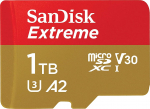 Sandisk m&auml;lukaart microSDXC 1TB Extreme + adapter | SDSQXAV-1T00-GN6MA | 619659188474