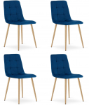 Leobert Krzesło KARA upholstered dining chair, navy velvet for the living room x4 | HURT_5903332093434 | 5903332093434