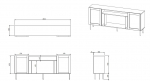 JUTA EF chest of drawers + electric fireplace 202x39.5x85 black + linol calabria | JUTA 301152 | 5903815008696