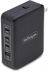 Ładowarka StarTech .com 140W USB-C Wall Charger, USB-C/USB-A, PD GaN Power Adapter - Zasilacz - Technologia GaN - 140 Watt - 5 A - Power Delivery 3.1 - 4 wyjściowe złącza (USB, 3 x USB-C) - czarny | 3114GCU-WALL-CHARGER | 065030911696