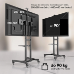 ONKRON TS1891-B Mobile tilting stand for TVs 50&lsquo;-90&rsquo;, max. 100 kg, black | TS1891-B | 4262392440246