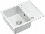 Zlewozmywak GraniteQ MORGAN 116 zlewozmywak snow white z syfonem Push To Open stal szlachetna 1-komorowy z/o + zaczepy 4 szt | brak | 5904310996990